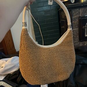 Brighton ShelbyTan and Cream Woven Hobo Bag